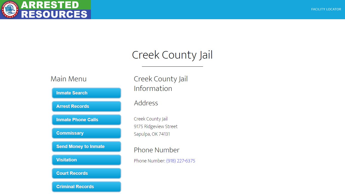 Creek County Jail - Inmate Search - Sapulpa, OK